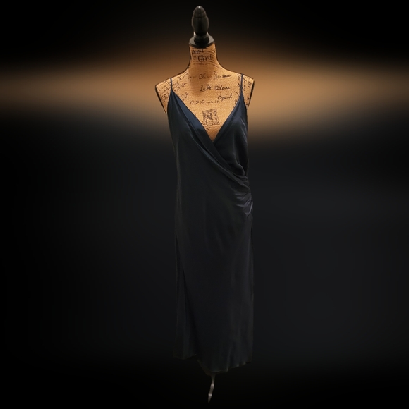 NWT Zara Satin Dress in Deep Green - Picture 2 of 14